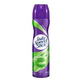 Lady Speed Stick Desodorante Antitranspirante Cool Green en Aerosol 91 g. Brinda 48 Horas de Protección Contra el Mal Olor. Ultra Seca y Protegida