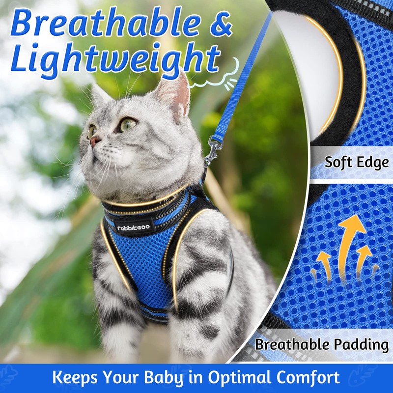 rabbitgoo Cat Harness and Leash Set for Walking Escape Proof,
