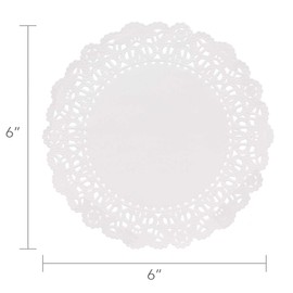 Hygloss Products Round Paper Doilies - Decorative, White Lace Doilies - Disposable - Food Grade Safe - 6 Inches - 36 Pack