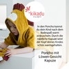 kikadu Poncho Lion - Children's Towel with Animal Face Made