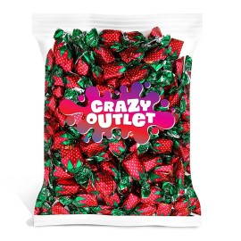 Crazy Outlet Arcor Strawberry Filled Hard Candy Buds Bon Bon Sachet Wrap - Bulk Pack 2 Pounds - 6 Lbs