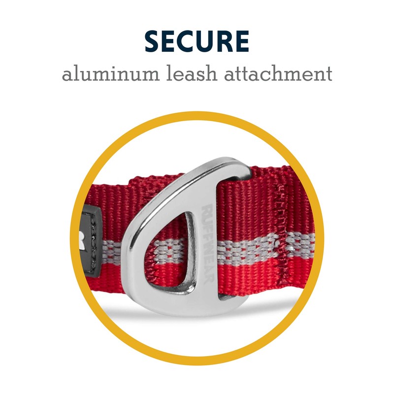 RUFFWEAR Crag Dog Collar, Reflective and Comfortable Everyday Collar, Volcanic