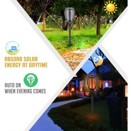 Aityvert Upgraded Larger Solar Torch, Waterproof Outdoor Dancing Flames, Flickering Flames Garden Light, Landscape Decoration Pathway Patio Lights 43" 96 LED (2 Pack)