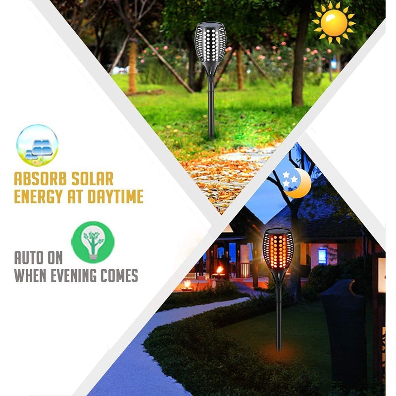 Aityvert Upgraded Larger Solar Torch, Waterproof Outdoor Dancing Flames, Flickering