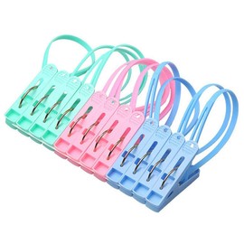 Xrten Pack of 12 Clothes Pegs, Towel Clips, Beach Towel Clips, Windproof Clips for Laundry, Beach Towel, Bath Towel