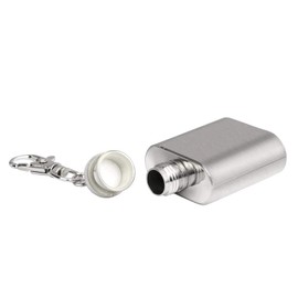 Audiophile Hip Flask Small Hip Flask Stainless Steel Bottle with Keychain for Easy Carry 1oz (29.5ml)