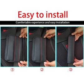 CGEAMDY 2 Pieces Car Seat Belt Cover, Shoulder Strap Covers Harness Pads, Safety Leather Seatbelt Comfort Driving Cushion, Protect Neck and Shoulder, Universal for Car, Truck, SUV (Pink)