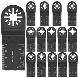 15 Piece Set Multi Tool Replacement Blade Set for Cutting Wood, Nails, and Metal Cutting Multi-Tool Cut-and-Saw Blades, Suitable for Hitachi, Makita Bosch, Metal 1.4 inches (35 mm)