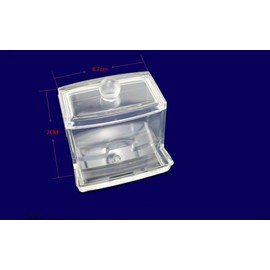 naissant [Set of 2] Transparent Acrylic Accessories Cotton Swab Case Cotton Stick Box with Lid Holder Stand Cosmetics Storage Case Clear