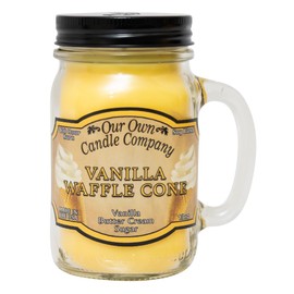 Our Own Candle Company, Vanilla Waffle Cone Scented Mason Jar Candle, 100 Hour Burn Time, 13 Ounces