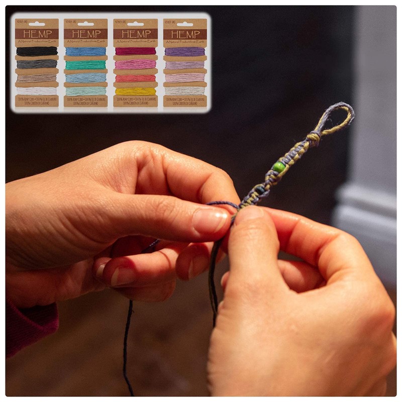 16 Colours Thread Cord Multicoloured Flax, Natural Rope for Crafts