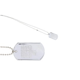 HENBRANDT Single Military Dog Tag Necklace with 75cm Ball Chain Stainless Steel ID Tag WW2 Special Forces US Army Soldier Cosplay Prop Action Hero Fancy Dress Accessory for Men and Women