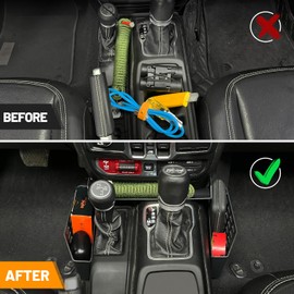 Z8 Center Console Gear Shift Storage Box Organizer Tray Compatible with 2018-2023 Jeep Wrangler JL JLU & Gladiator JT(Only Fits Auto Transmission)