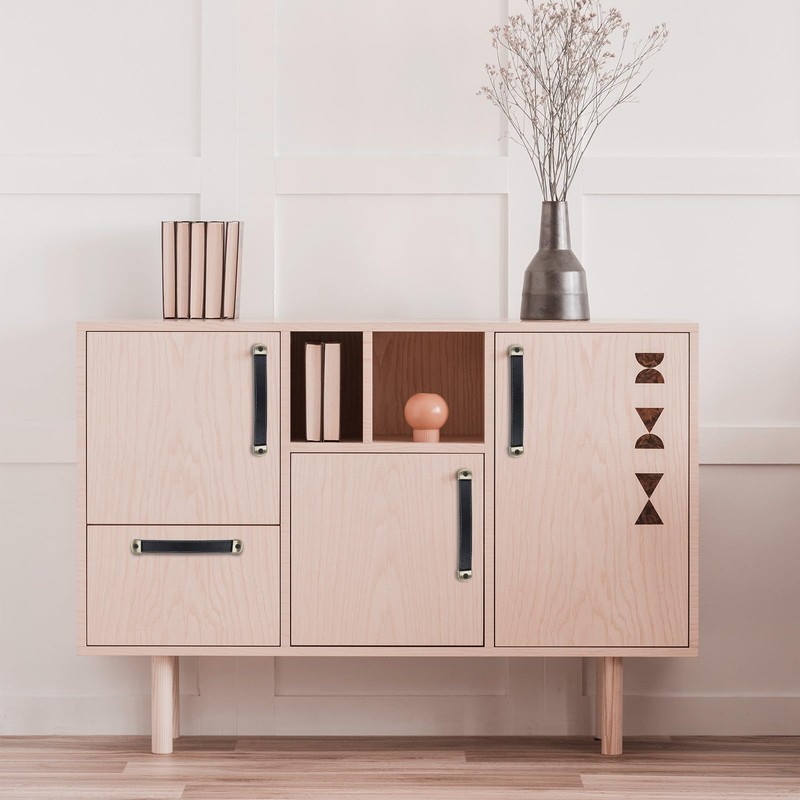 Mabor 2 Pcs Leather Handles for Drawers Leather Trunk Handles