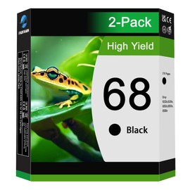 68 Black Ink Cartridge High Yield (2-Pack) - Replacement for HP 68 Ink Cartridge for Envy 6152e 6155e 6552e 6555e 6558e Printer