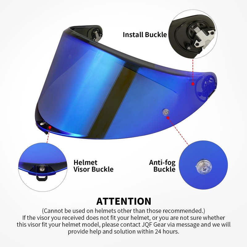 JQF Gear K6 Helmet Shield Visor Replacement Face Shield Compatible