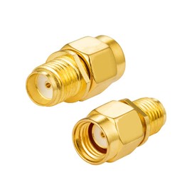 Vecys SMA RP-SMA Adapter SMA Female to RP-SMA Male Adapter RF Coaxial Coax Straight Adapter for Wifi Antenne 2G 3G 4G Wireless WLAN Network 2 PCS