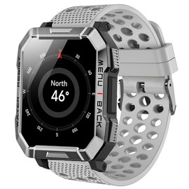 Lamshaw Compatible with Blackview Smart Watch bands, 20mm, 22mm Silicone Replacement Wristbands Sport Strap with Metal Buckle Compatible with IOWODO W60, R30 Pro, R50, Compatible with Blackview W60, R30 Pro, R50 Smart Watch (Gray, 22mm Size band)