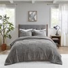 Pemberly Row Fur Down Comforter Mini Set in Gray King/Cal