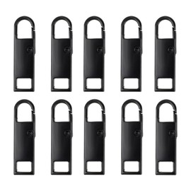 FUYUERO Zipper Pulls Zipper Repair Kit 10 Pcs Zipper Pulls Replacement Removable Zipper Pulls for Luggage, Clothing, Jacket, Backpack, Boots, Wallet, Coat (Black)