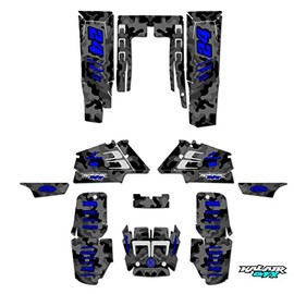 Kalair GFX Graphics Kit for Yamaha BANSHEE 350 (2001-2012) Invasion Series Blue 16 Mil - ATV UTV Custom Racing Graphics Stickers Decals Kit, no-plastics