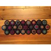 PRIMITIVE WOOL FELT PENNY RUG TABLE RUNNER CANDLE MAT IN