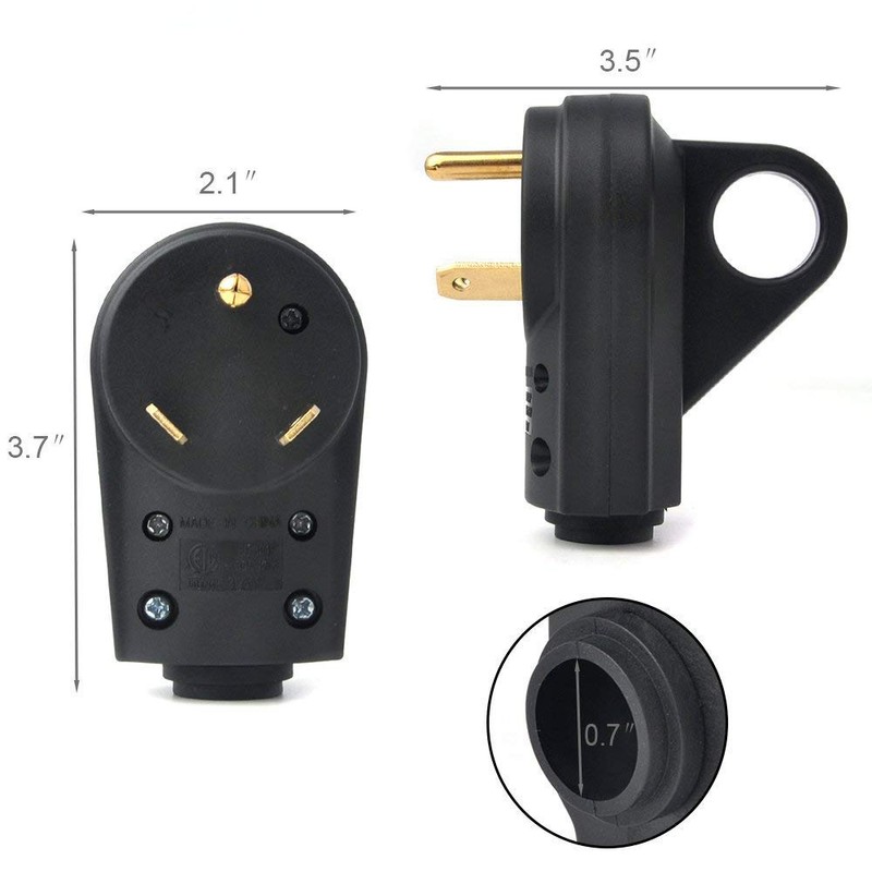 30 Amp RV Plug Set, Male & Female 30A/125V Replacement