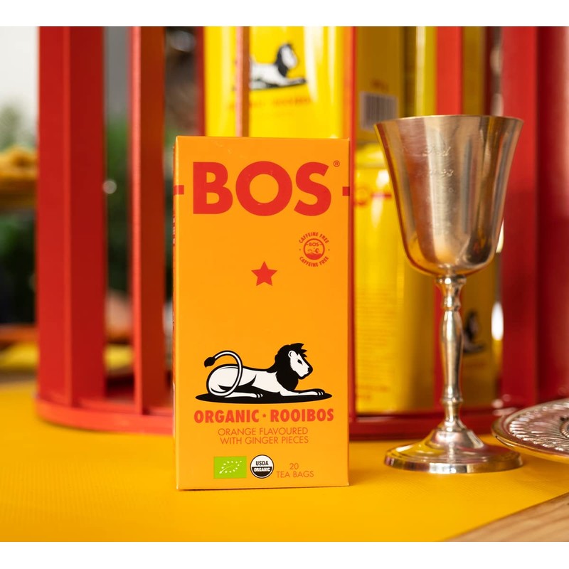 BOS Orange & Ginger Flavoured Organic Rooibos Carton, 50 g,