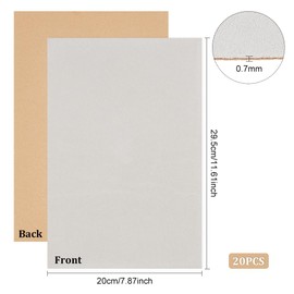BENECREAT 20PCS Velvet (Light Grey) Fabric Sticky Back Adhesive Back Sheets, A4 Sheet (8.3" x 11.8"), Self-Adhesive Durable Multi-Purpose Fabric, Ideal for Halloween Art and Craft Making