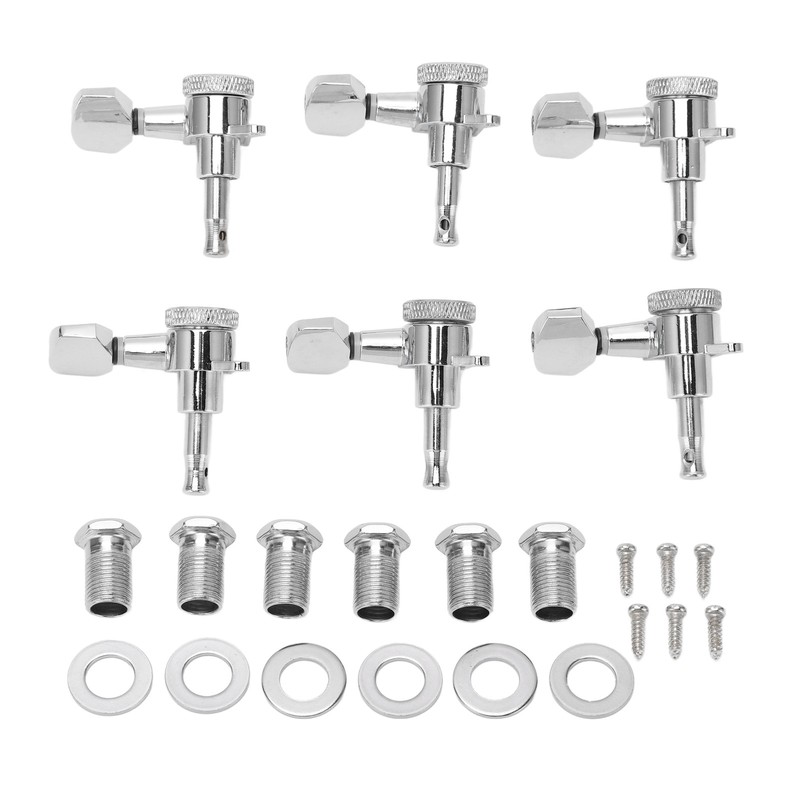 6 Set Tuning Pegs Electric Guitar Machine Heads Tuners Parts