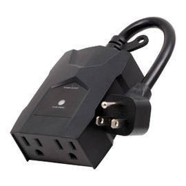 UltraPro Outdoor Dusk to Dawn Outlet Timer, Dual Outlet Light Sensor Plug, Weather‑Resistant Automatic Lighting Control for Landscape & Seasonal Lights, 1 Pack, Black, 70303