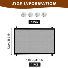 Dog Gate for Stairs Pet Gates for The House: for Stairs Dog Door Barrier Portable Pet Gate Pet Stair Gate No Drilling Required for Stairs, Doorways and Hallways (43.3 * 28.3 Inches) Black