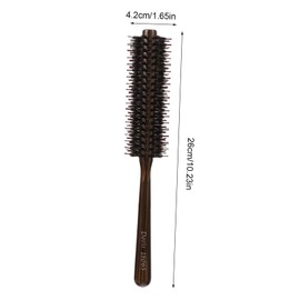 FRCOLOR Wood Handle Round Bristle Hair Styling Comb Lightweight Rolling Brush for Easy Styling Comfortable Use Suitable for Home Salon for All Hair Types