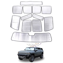 Windshield Sun Shade Compatible with 2024 2025+ Hummer EV SUV Accessories Sunroof Side Rear Window Shade Cover Full Set Sun Visor Sun Shades Privacy Protection Keep Vehicle Cool 12PCS