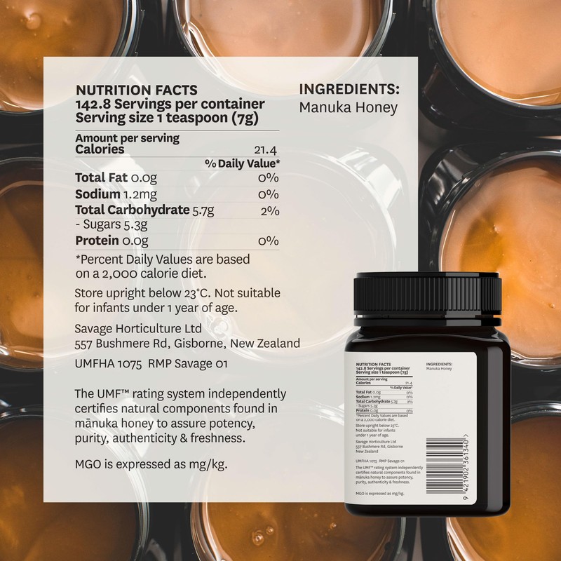 WildCape Manuka Honey Certified UMF 10+/MGO 263+ - 100% Pure,