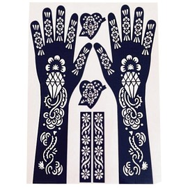 Henna Stickers Tattoo Body Art Metdi Stencil Wedding Women Men Pack of 2
