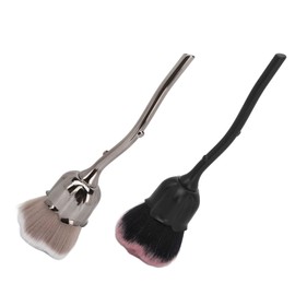 Paquete de 2 Brochas para Polvo para Decoración de Uñas con Flores Rosas, Brochas para Colorete, Brochas de Maquillaje Diario, Suaves y Cómodas, para Manicura, Cómodas de Usar