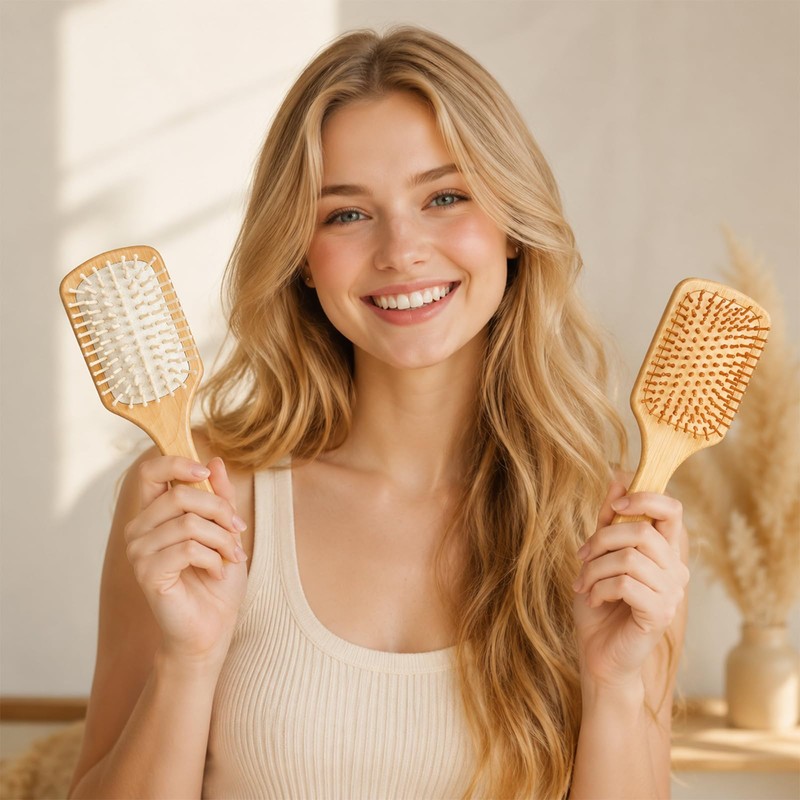 24 Set Wooden Hair Brushes Bamboo Hairbrushes Painting Kit