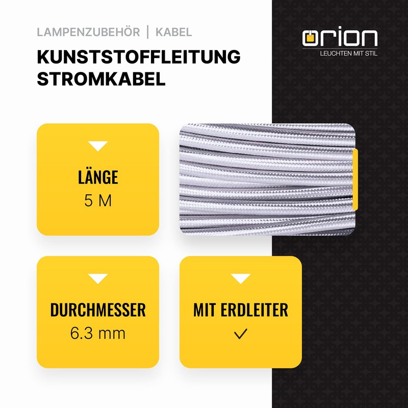 Textile Coated Plastic Cable, Fabric Power Cable, 3-Wire Cable, 3