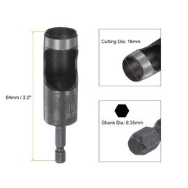 sourcing map Leather Hollow Punch Hex Shank for Drills, 18mm Dia Hole Punch for Thick Fabrics Leathercraft Working