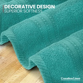 Canadian Linen Luxury Everest Hand Towels, 16”x28” 6 Pack 100% Natural Cotton Hand Towels, Machine Washable Soft Absorbent Towels Set for Home Bathroom Hotel Guestroom Hair Salon Spa Kitchen Gym, Teal