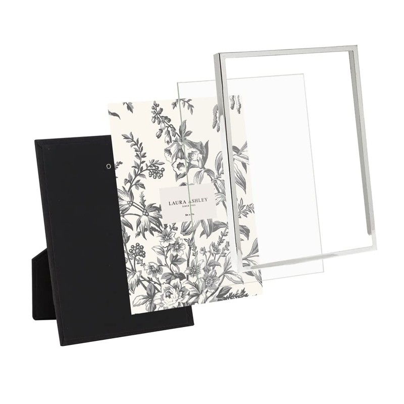 Laura Ashley 5x7 Silver Flat Metal Picture Frame (Vertical &