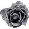 BWG Clip On Graphite Grey Rose Flower Christmas Tree Decorations