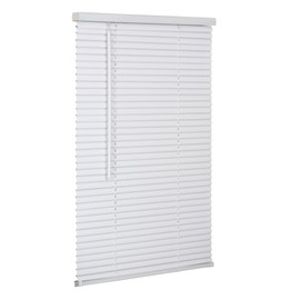 LOTUS & WINDOWARE 1" Premium Vinyl Blind, Room Darkening, Cordless, 31" Wide x 96" Long, White - Horizontal Window Blinds for Interior, Door Blinds - Camper Blinds, 1" Slat Size