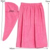 Women Soft Spa Bath Body Wrap Set Towel Bathrobe With