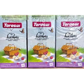 TARAGUI 3 BOX - TARAGUI MIX DE HIERBAS / Tea 25 Bags EACH BOX, BOLDO MENTA MAZANILLA