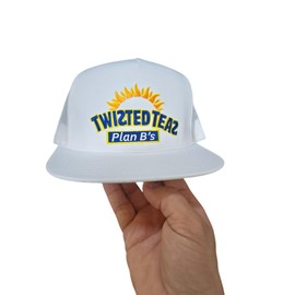 Twisted Teas and Plan B Funny Trucker hat for Men & Women Snapback Enclosure (US, Alpha, One Size, White Flat Bill)