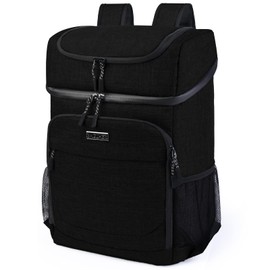 BAGLHER Large Capacity Cooler Backpack, 12" x 7.5" x 17", Black, 330ml