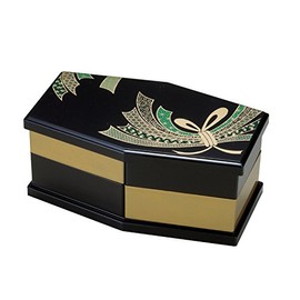 若泉 Lacquerware 3 Tier Well, Hex Multi Hors D 'oeuvres black 2 Tier Set of H – 159 – 25