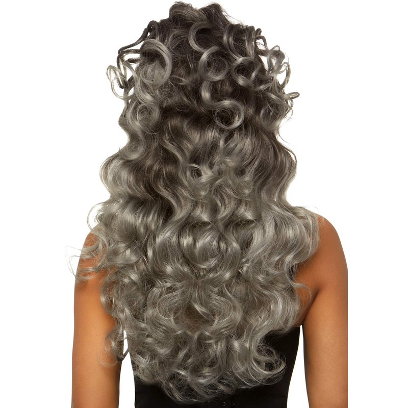 Leg Avenue Long Curly Wispy Bang Wig, 300 g Grey